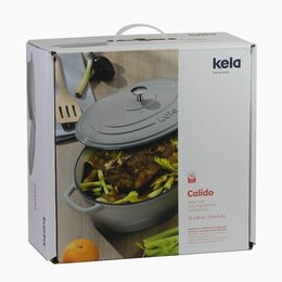 KELA Pekáč litinový s poklicí CALIDO 21 cm šedá KL-12605