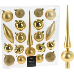HOMESTYLING Vánoční ozdoby sada 19 ks zlatá KO-CAN305200