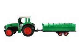 Traktor s vlekem s rotavátorem plast 52cm na setrvačník 2 barvy v blistru