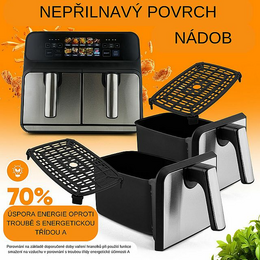 ProfiCook FR 1287 H dvojitá horkovzdušná fritéza s barevným displejem 8l