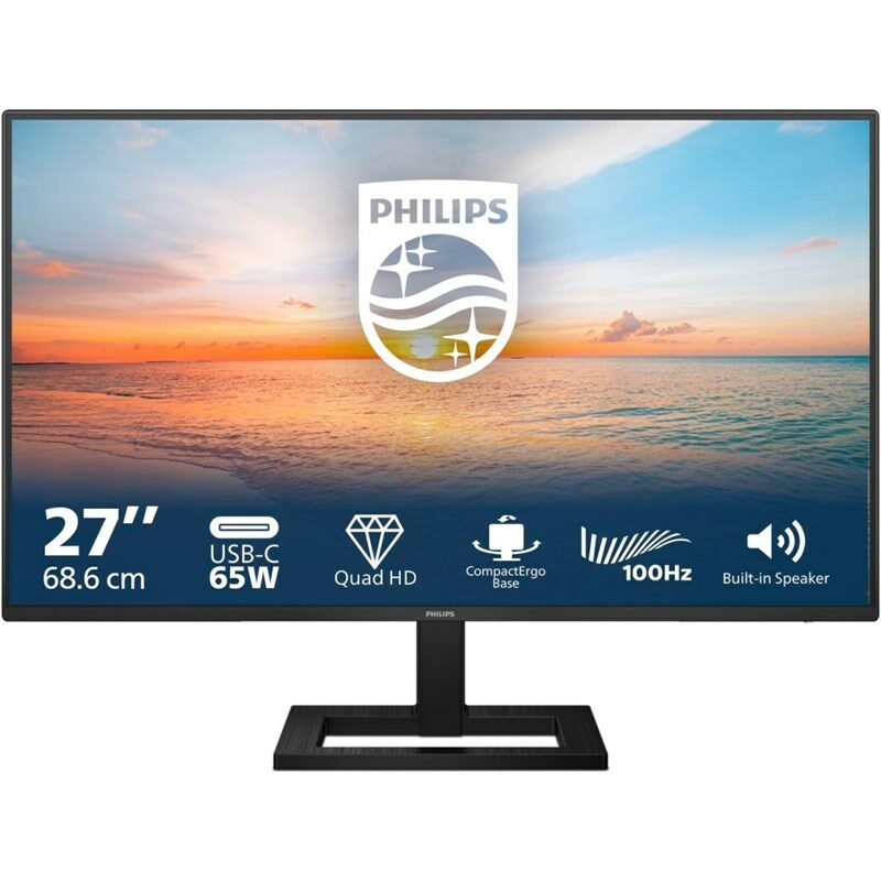 Monitor Philips 27E1N1600AE 27",LED podsvícení, IPS panel, 1ms, 1500: 1, 350cd/m2, 2560 × 1440 WQHD, - černý