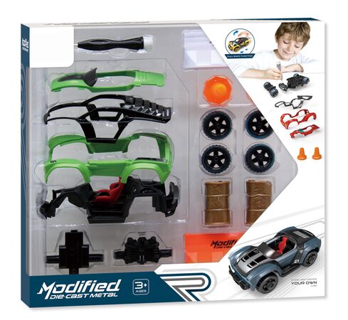 1:32 Stavebnice Auto 17ks - zelené