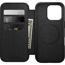 Modern leath folio iPhone 16Pro bk NOMAD