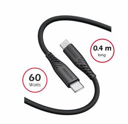 SWISSTEN kabel USB-C USB-C silikonový 0,4m 3A 60W černá