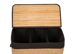 Koš na prádlo G21 150 l s rozdělovači, ratanový design s hnědým košem
