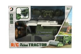 Kombajn na kukuřici RC plast 22cm 27MHz na baterie se světlem v krabici 30x21x12cm