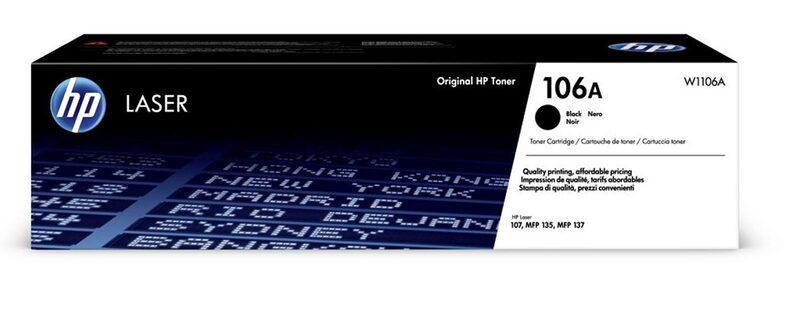 HP 106A Black Laser Toner, W1106A
