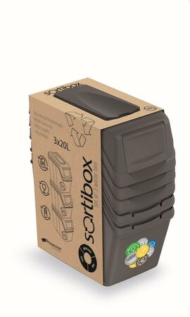 Odpadkový koš Prosperplast SORTIBOX 3 x 20 l šedý kámen