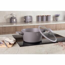 BERLINGERHAUS Kastrol s titanovým povrchem a poklicí 24 cm Taupe Collection BH-8101
