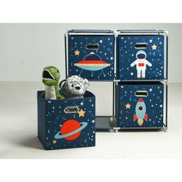HOMESTYLING Skříňka se 4 boxy dětská vesmír KO-C80653180