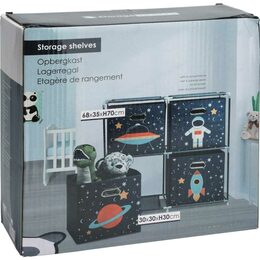 HOMESTYLING Skříňka se 4 boxy dětská vesmír KO-C80653180