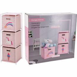 HOMESTYLING Skříňka se 3 boxy dětská růžová KO-C80653190