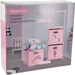 HOMESTYLING Skříňka se 3 boxy dětská růžová KO-C80653190