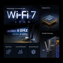 Síťová karta TP-Link Archer TBE400E BE5760 WiFi 7, PCI-e, Bluetooth, odnímatelná anténa