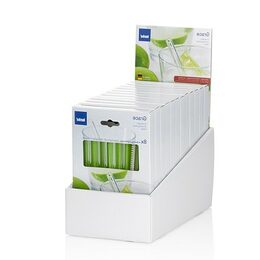 KELA Slámka na pití Grace sklo transparentní 12 ks KL-12539