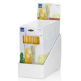 KELA Slámka na pití Grace sklo transparentní 12 k KL-12544
