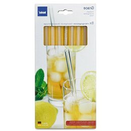 KELA Slámka na pití Grace sklo transparentní 12 k KL-12544