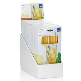 KELA Slámka na pití Grace sklo transparentní 12 k KL-12544