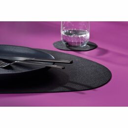 KELA Prostírání Stone PU kůže černá 45,0x30,0x0,2cm KL-12651