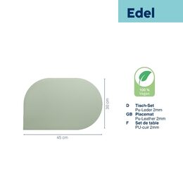 KELA Prostírání EDEL PU kůže kouřově zelen, 45,0x30,0x0,17cm KL-12658
