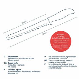 KELA Nůž na chleba Acida nerezová ocel černý 32,0cm KL-11406