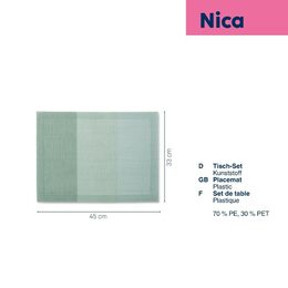 KELA Prostírání Nica 70%PE/30%PET kouřově zelená 45,0x33,0cm KL-12830