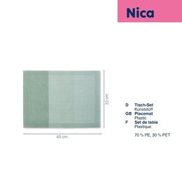 KELA Prostírání Nica 70%PE/30%PET kouřově zelená 45,0x33,0cm KL-12830