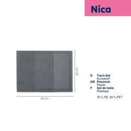 KELA Prostírání Nica 70%PE/30%PET tmavě šedá 45,0x33,0cm KL-12833