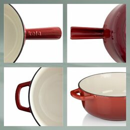 KELA Pánev na sýrové fondue litinová CALIDO 1,8 l červená KL-16622