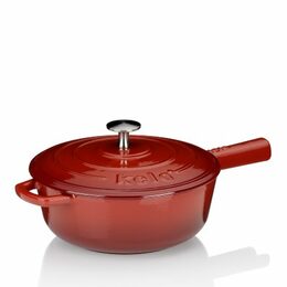 KELA Pánev na sýrové fondue litinová CALIDO 1,8 l červená KL-16622