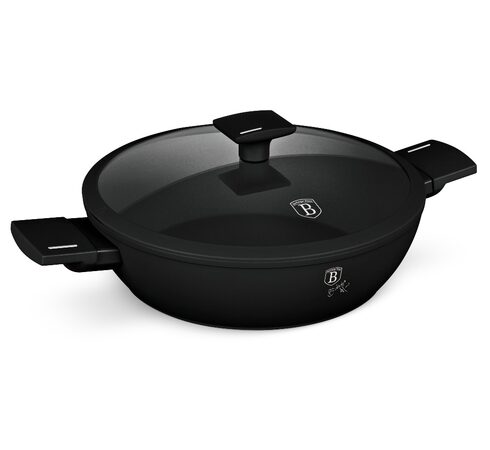 BERLINGERHAUS Pánev s titanovým povrchem a poklicí 30 cm Matte Black Collection BH-8186