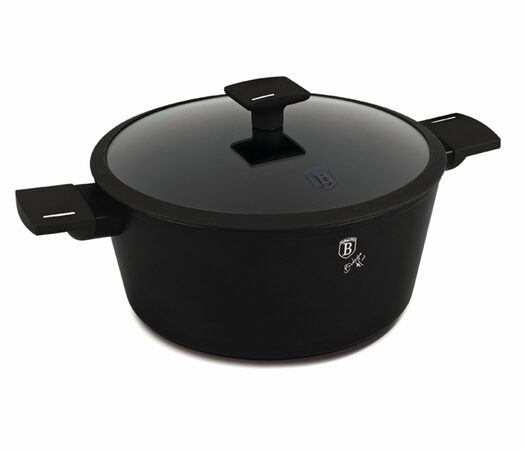BERLINGERHAUS Kastrol s titanovým povrchem a poklicí 30 cm Matte Black Collection BH-8190