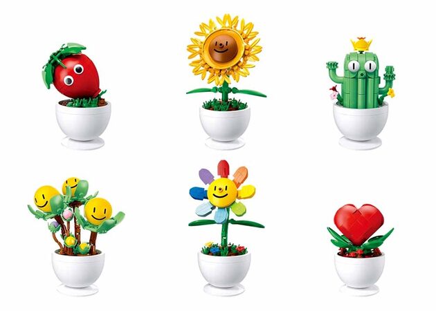 Sluban Flowers M38-B1073  Květiny s očima malé Displej 6 ks