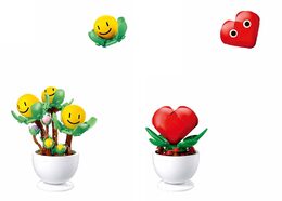 Sluban Flowers M38-B1073  Květiny s očima malé Displej 6 ks