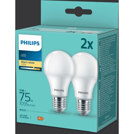 Philips LED 75W A60 E27 2700K 2pack