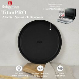 BERLINGERHAUS Pánev na pizzu s titanovým povrchem 36 cm Matte Black Collection BH-7928