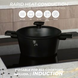 BERLINGERHAUS Sada nádobí s titanovým povrchem 15 ks Matte Black Collection BH-8198