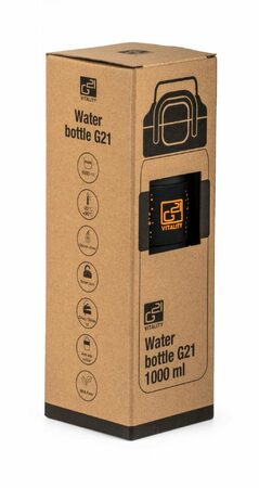 Láhev G21 na pití 1000 ml 2v1, šedá zmrzlá