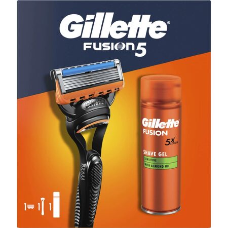 Kazeta GILLETTE Fusion 5 (komplet. strojek + gel 200 ml)