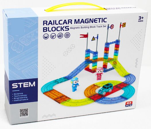 Magnetická závodní dráha 63 ks + elektrické auto