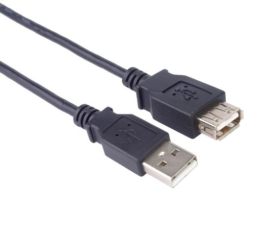 Kabel USB 2.0 A-A, 3 m, prodlužovací, černá