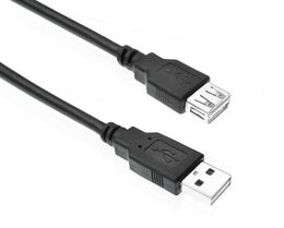 Kabel USB 2.0 A-A, 3 m, prodlužovací, černá
