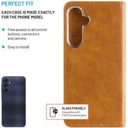 Pouzdro kniha Galaxy A25 5G hnědá FIXED