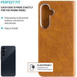 Pouzdro kniha Galaxy A55 5G hnědá FIXED