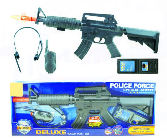 POLICIE - Samopal s vysílačkou set 4 ks