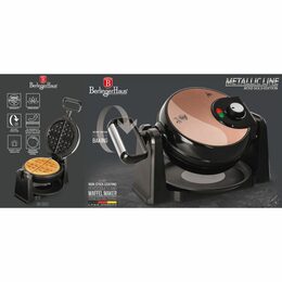 BERLINGERHAUS Otočný vaflovač na 4 vafle se stojanem Rosegold Metallic Line BH-9451