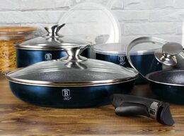 BERLINGERHAUS Sada nádobí s odnímatelnou rukojetí 12 ks Aquamarine Metallic Line BH-6101