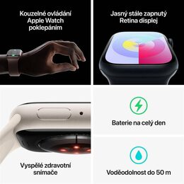 Hodinky Apple Watch Series 9 GPS, 41mm Midnight Aluminium Case with Midnight Sport Band - M/L