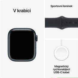 Hodinky Apple Watch Series 9 GPS, 41mm Midnight Aluminium Case with Midnight Sport Band - M/L