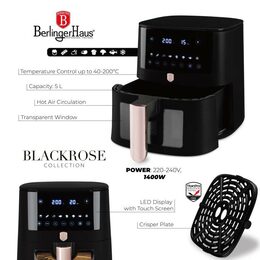 BERLINGERHAUS Horkovzdušná fritéza digitální 5 l Black Rose Collection BH-9488
